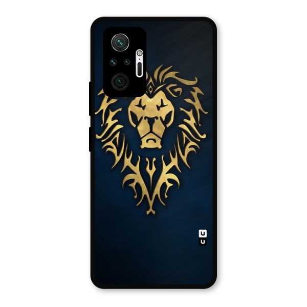 Beautiful Golden Lion Design Metal Back Case for Redmi Note 10 Pro Max