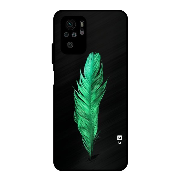 Beautiful Green Feather Metal Back Case for Redmi Note 10S