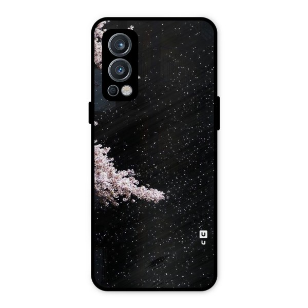 Beautiful Night Sky Flowers Metal Back Case for OnePlus Nord 2 5G