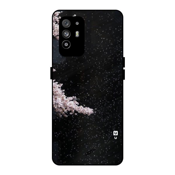 Beautiful Night Sky Flowers Metal Back Case for Oppo F19 Pro Plus 5G