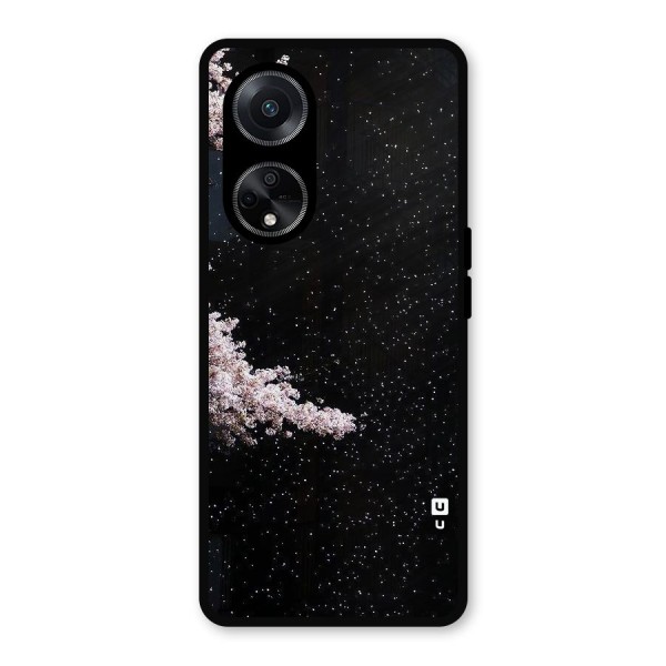 Beautiful Night Sky Flowers Metal Back Case for Oppo F23