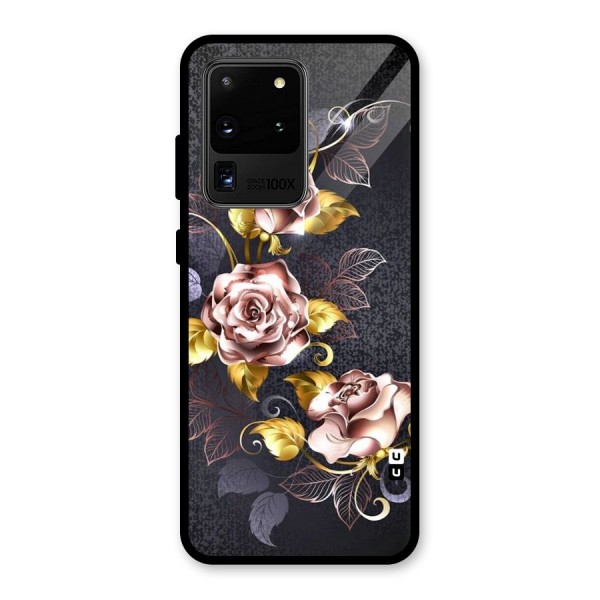 Beautiful Old Floral Design Glass Back Case for Galaxy S20 Ultra
