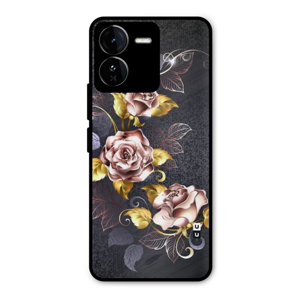 Beautiful Old Floral Design Metal Back Case for iQOO Z9