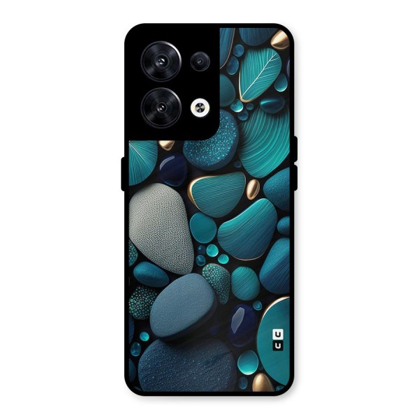 Beautiful Pebble Stones Metal Back Case for Oppo Reno8 5G