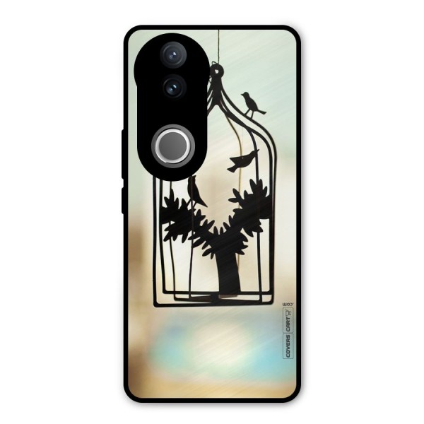 Beautiful Pegion Cage Metal Back Case for Vivo V50e