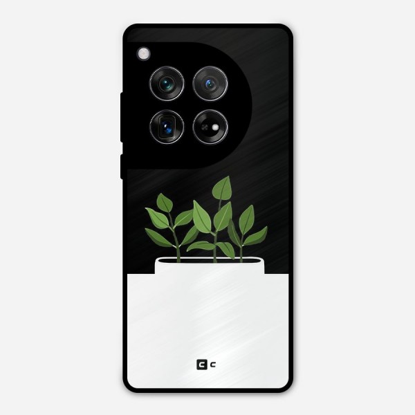 Beautiful Plant Pot Minimalistic Metal Back Case for OnePlus 12
