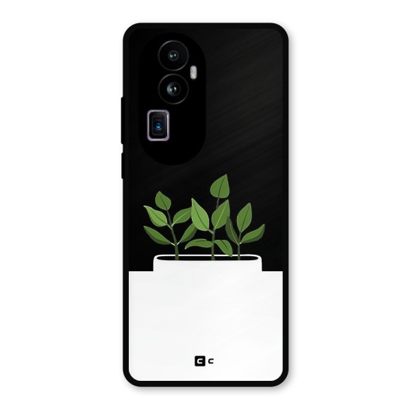 Beautiful Plant Pot Minimalistic Metal Back Case for Oppo Reno10 Pro Plus