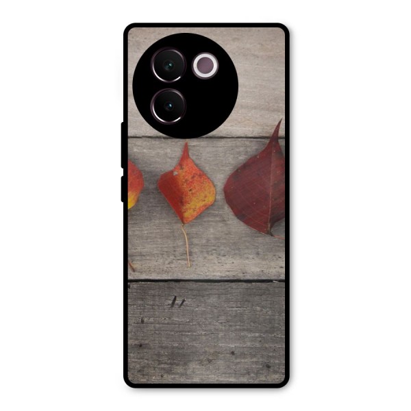 Beautiful Wood Leafs Metal Back Case for Vivo V30e
