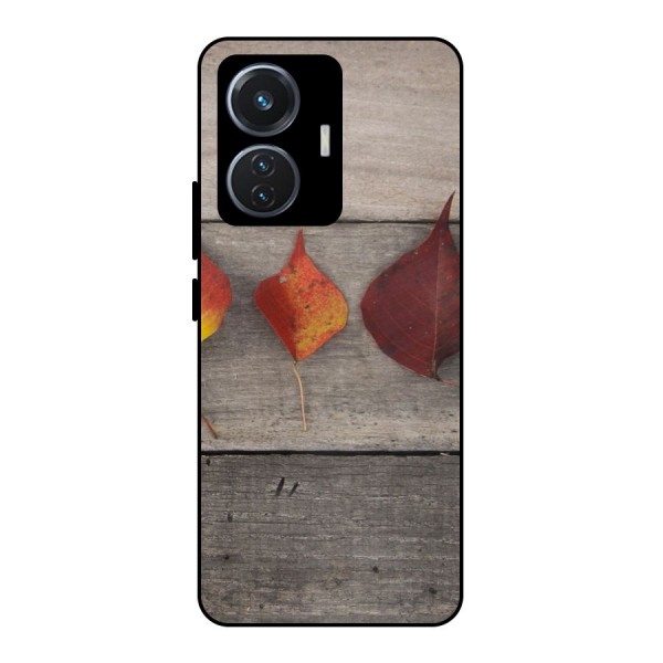 Beautiful Wood Leafs Metal Back Case for iQOO Z6 44W