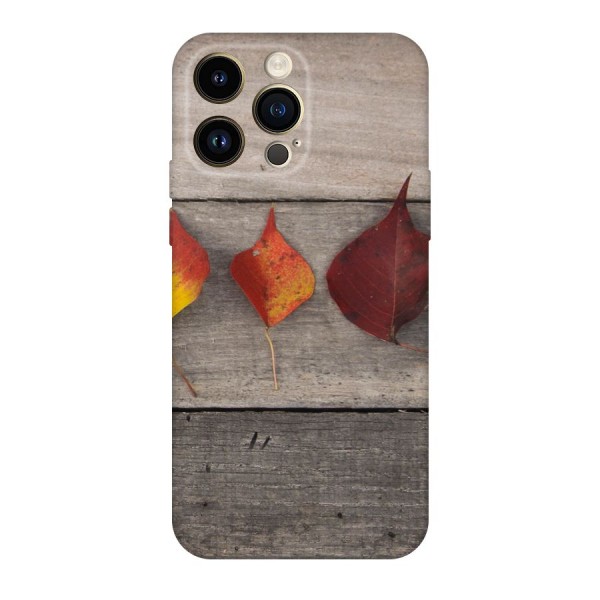 Beautiful Wood Leafs Original Polycarbonate Back Case for iPhone 14 Pro Max