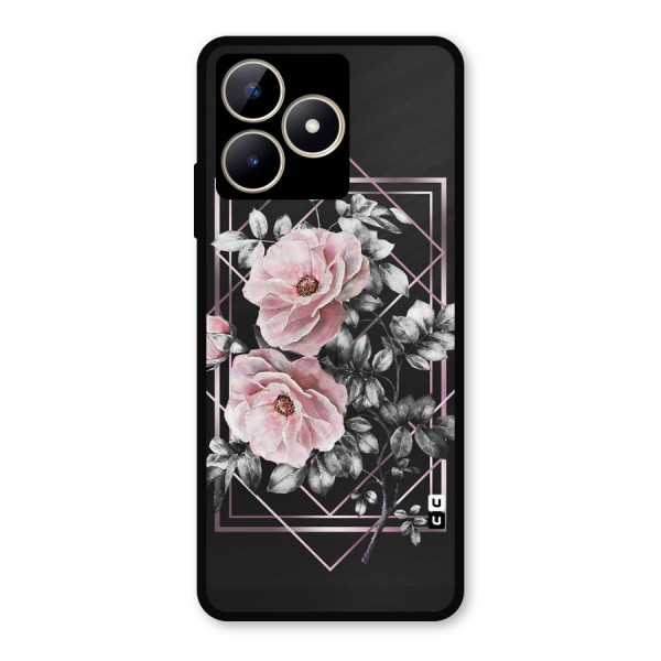 Beguilling Pink Floral Metal Back Case for Realme C53