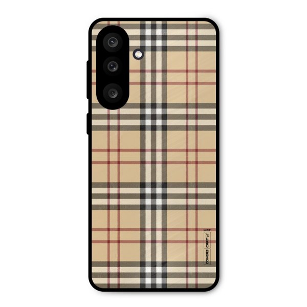 Beige Check Metal Back Case for Galaxy M56