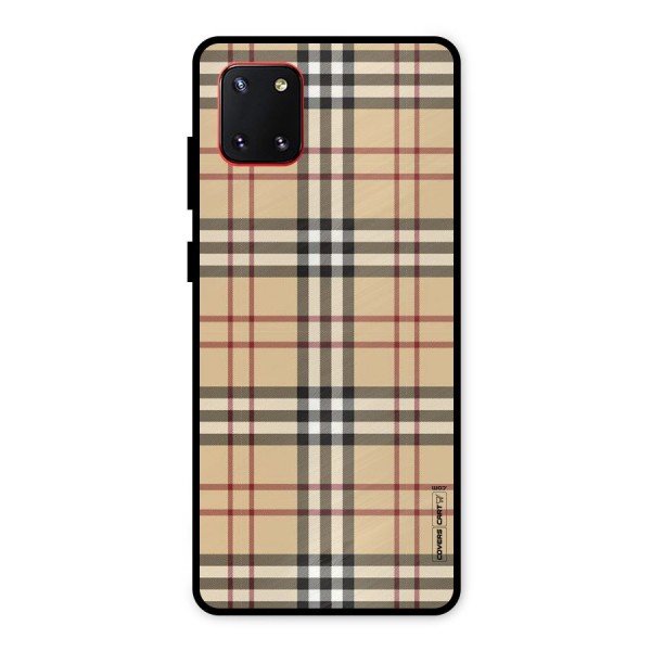 Beige Check Metal Back Case for Galaxy Note 10 Lite