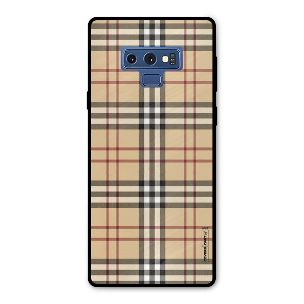 Beige Check Metal Back Case for Galaxy Note 9