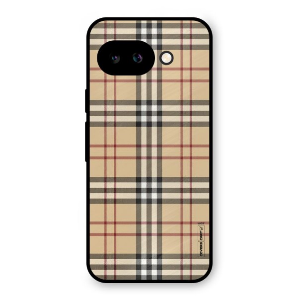 Beige Check Metal Back Case for Google Pixel 9a