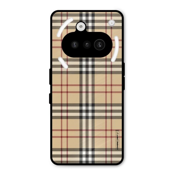 Beige Check Metal Back Case for Nothing Phone 3a