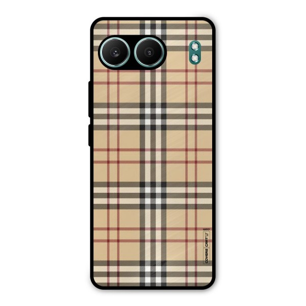 Beige Check Metal Back Case for OnePlus Nord 4