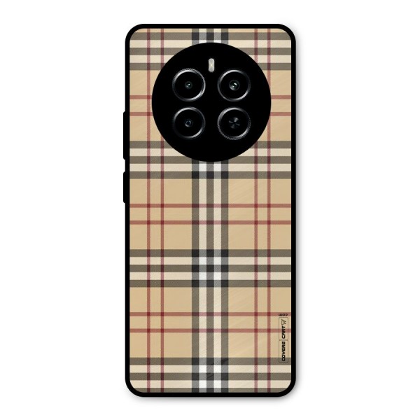 Beige Check Metal Back Case for Realme P1
