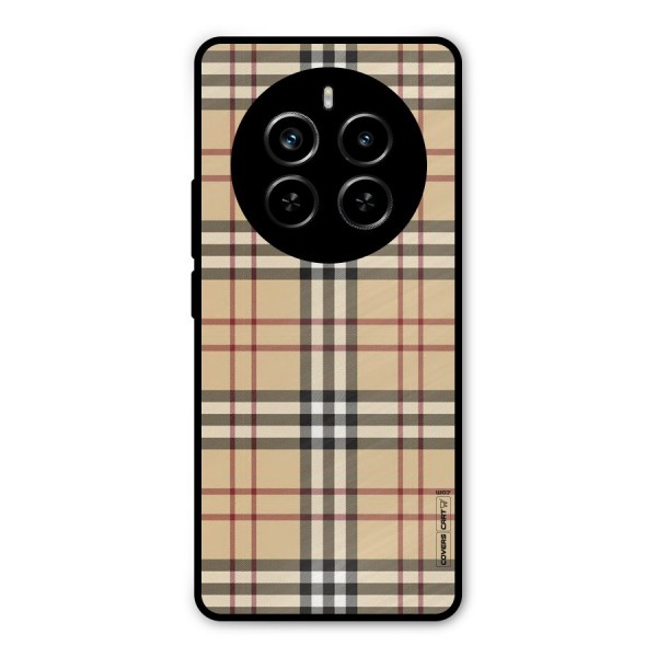 Beige Check Metal Back Case for Realme P1 Pro