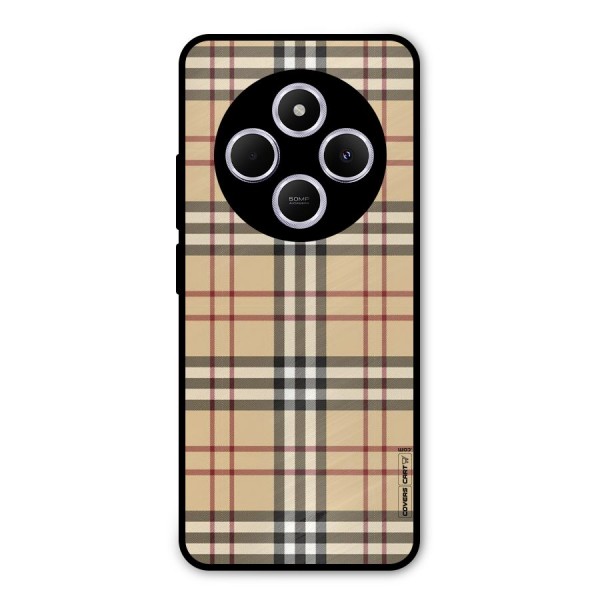 Beige Check Metal Back Case for Redmi A4
