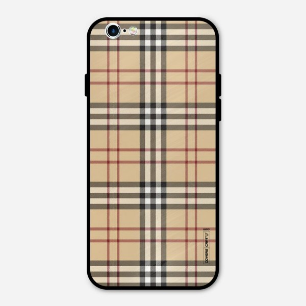 Beige Check Metal Back Case for iPhone 6 6s