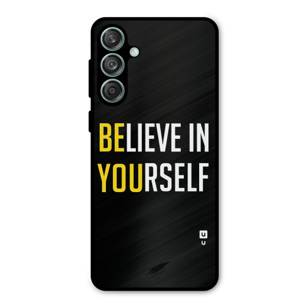 Believe In Yourself Black Metal Back Case for Galaxy M55 5G