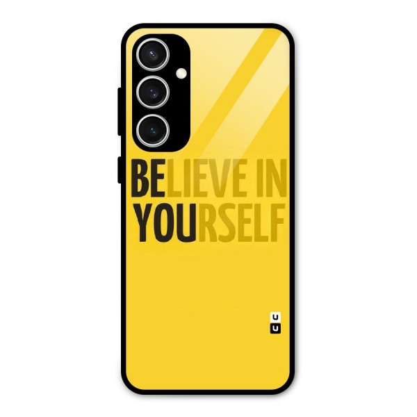 Believe Yourself Yellow Glass Back Case for Galaxy S23 FE