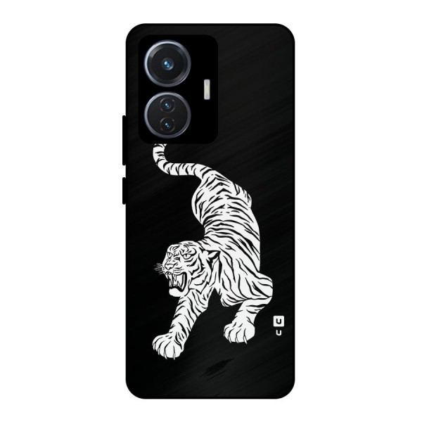 Bengal Tiger Stencil Art Metal Back Case for iQOO Z6 44W