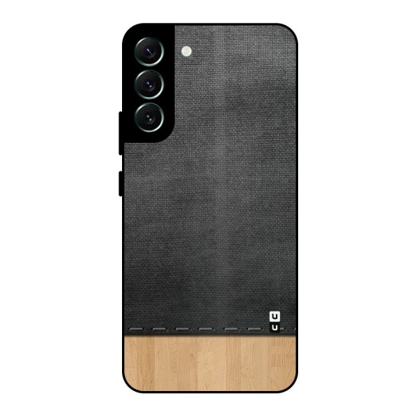 Bicolor Wood Texture Metal Back Case for Galaxy S22 Plus 5G