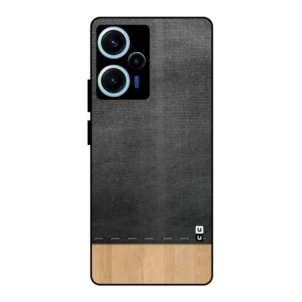 Bicolor Wood Texture Metal Back Case for Poco F5
