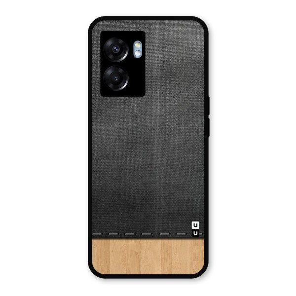 Bicolor Wood Texture Metal Back Case for Realme Narzo 50 5G