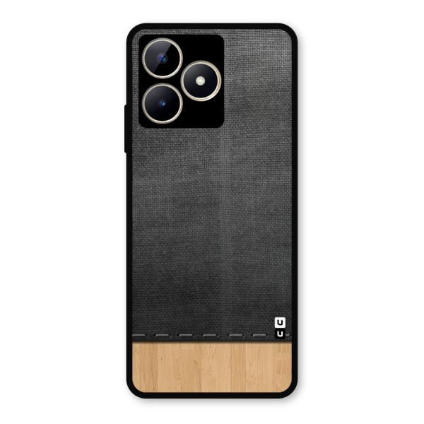 Bicolor Wood Texture Metal Back Case for Realme Narzo N53