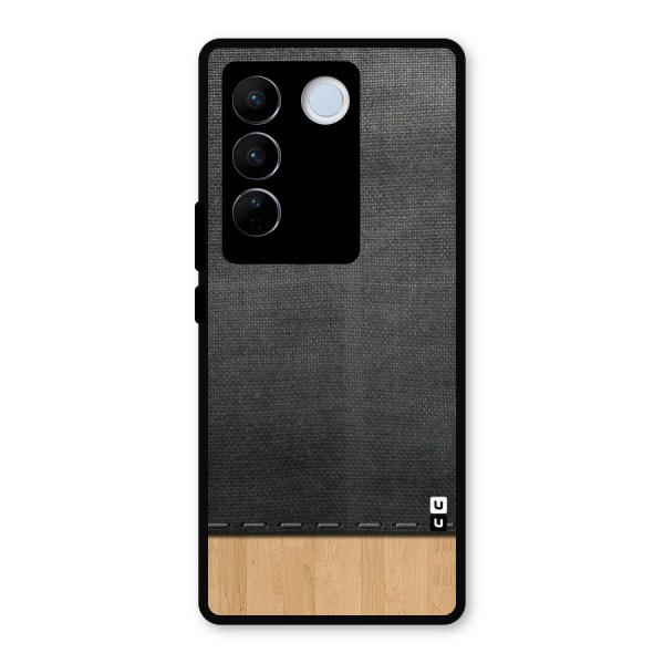 Bicolor Wood Texture Metal Back Case for Vivo V27 Pro
