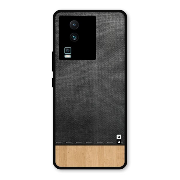 Bicolor Wood Texture Metal Back Case for iQOO Neo 7 Pro