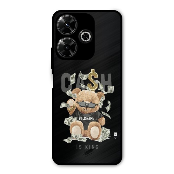 Billionaire Teddy Metal Back Case for Poco M6 Plus