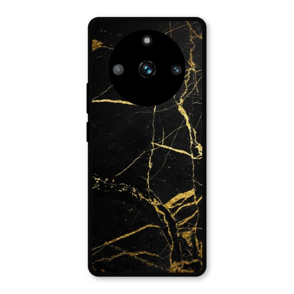 Black And Gold Design Metal Back Case for Realme Narzo 60 Pro