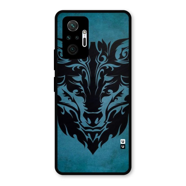 Black Artistic Wolf Metal Back Case for Redmi Note 10 Pro Max