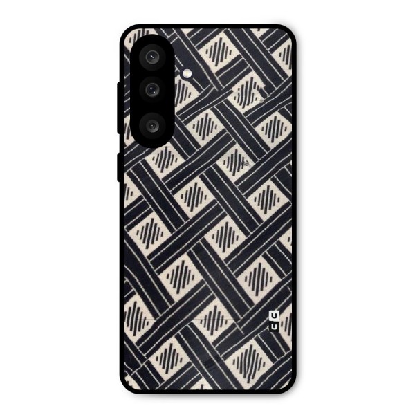 Black Beige Criscros Metal Back Case for Galaxy M56