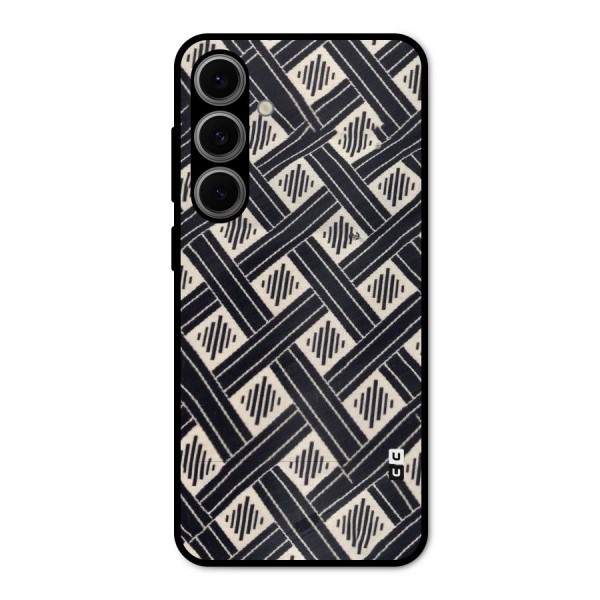 Black Beige Criscros Metal Back Case for Galaxy S24 FE