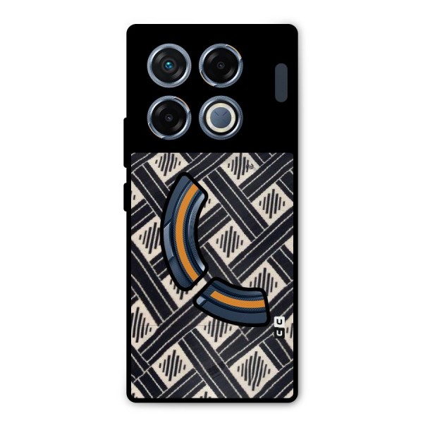 Black Beige Criscros Metal Back Case for Infinix GT 20 Pro