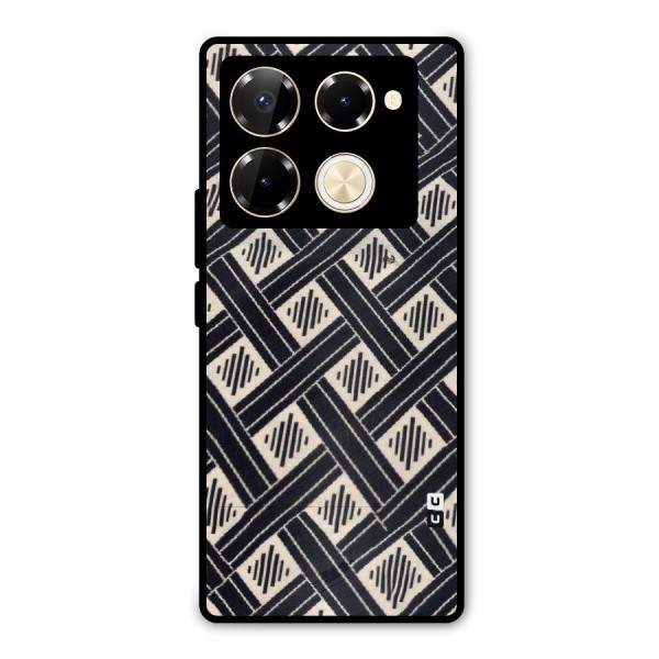 Black Beige Criscros Metal Back Case for Infinix Note 40 Pro Plus