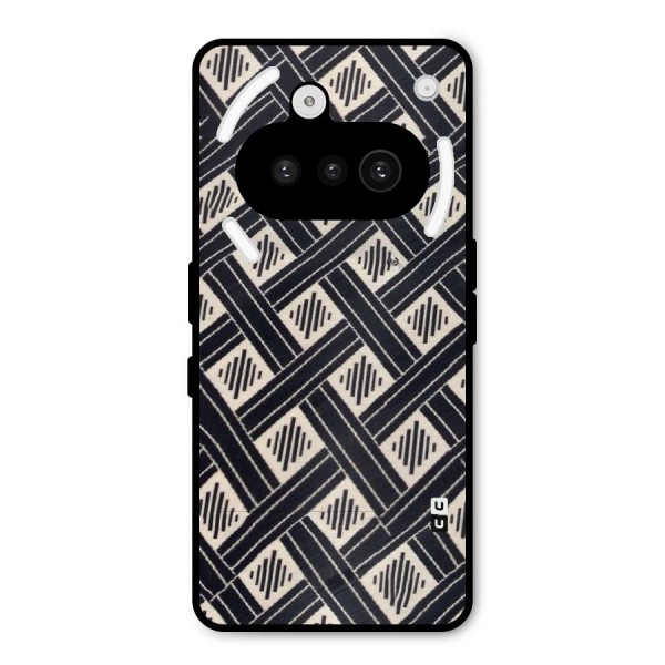 Black Beige Criscros Metal Back Case for Nothing Phone 3a