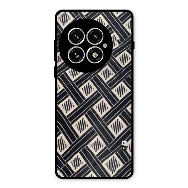 Black Beige Criscros Metal Back Case for OnePlus 13