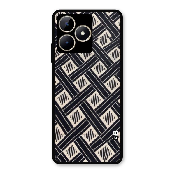 Black Beige Criscros Metal Back Case for Realme C53