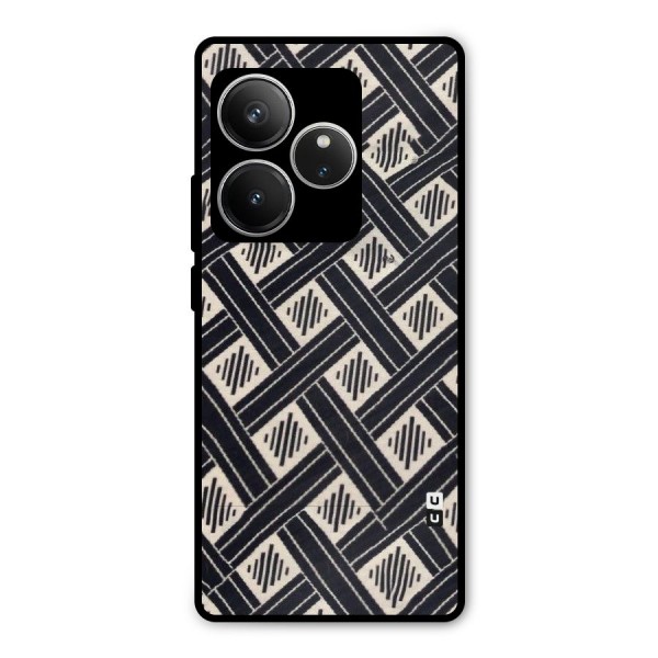 Black Beige Criscros Metal Back Case for Realme GT 6