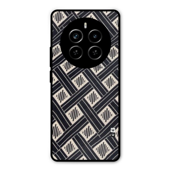 Black Beige Criscros Metal Back Case for Realme P1 Pro
