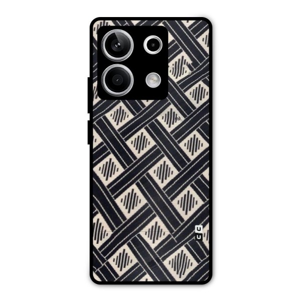 Black Beige Criscros Metal Back Case for Redmi Note 13 5G