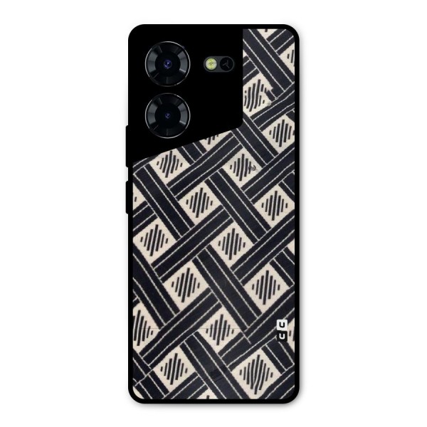 Black Beige Criscros Metal Back Case for Tecno Pova 5 Pro 5G
