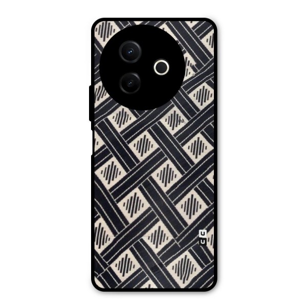 Black Beige Criscros Metal Back Case for Vivo Y39