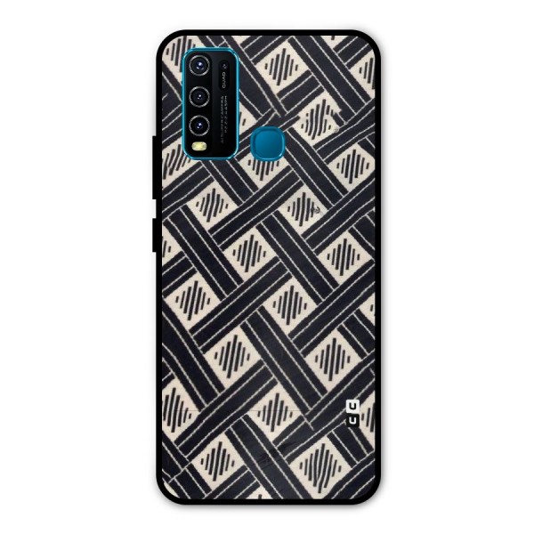 Black Beige Criscros Metal Back Case for Vivo Y50